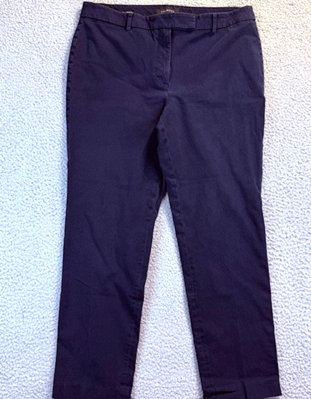 Talbots Blue Chino Pants Womens Sz. 12 Cotton / Spandex High-Waist straight Skin